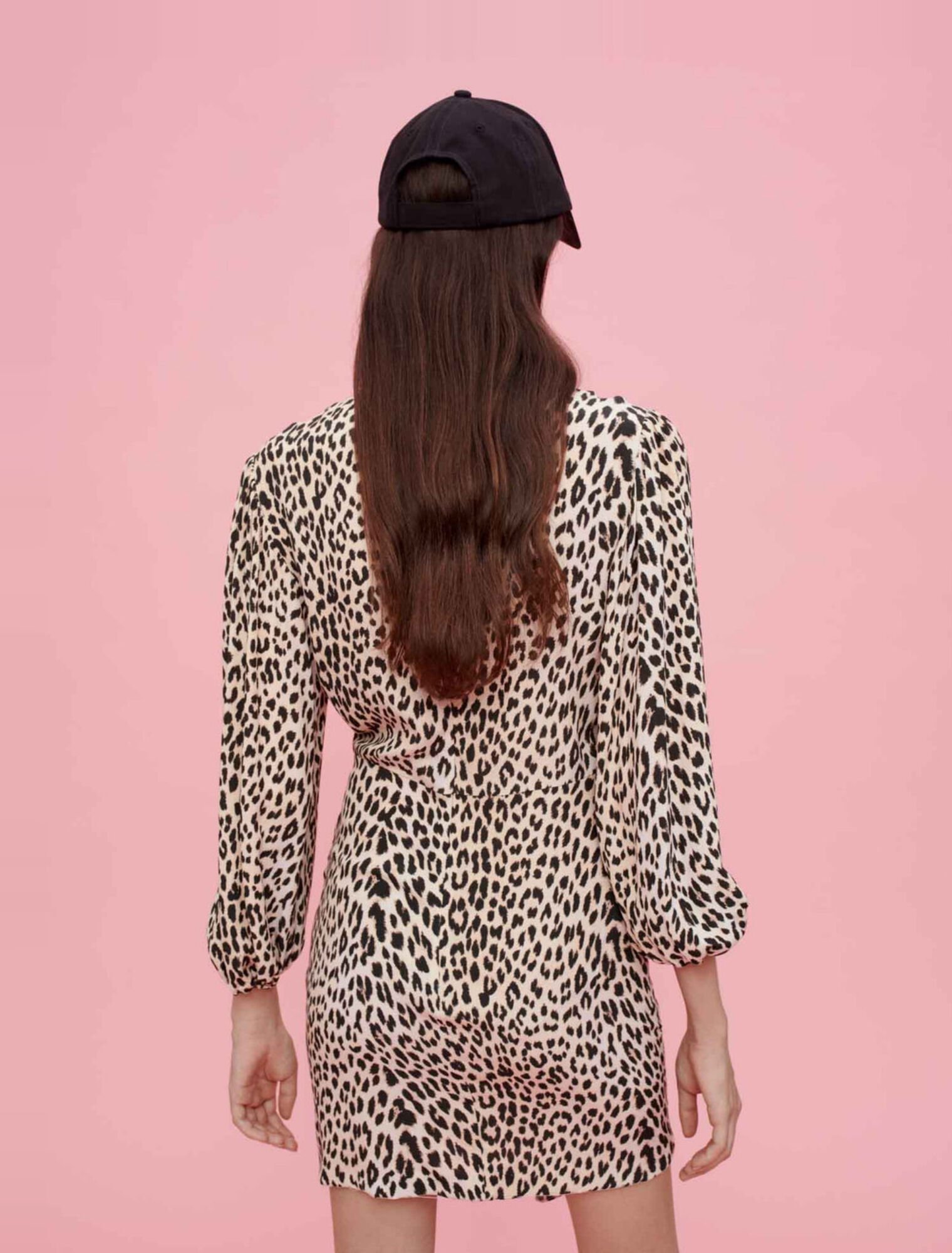 Kleid aus Viskose mit Leopardenmuster