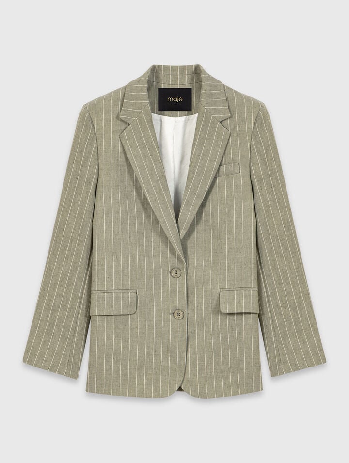 Blazer aus Leinenmischung
