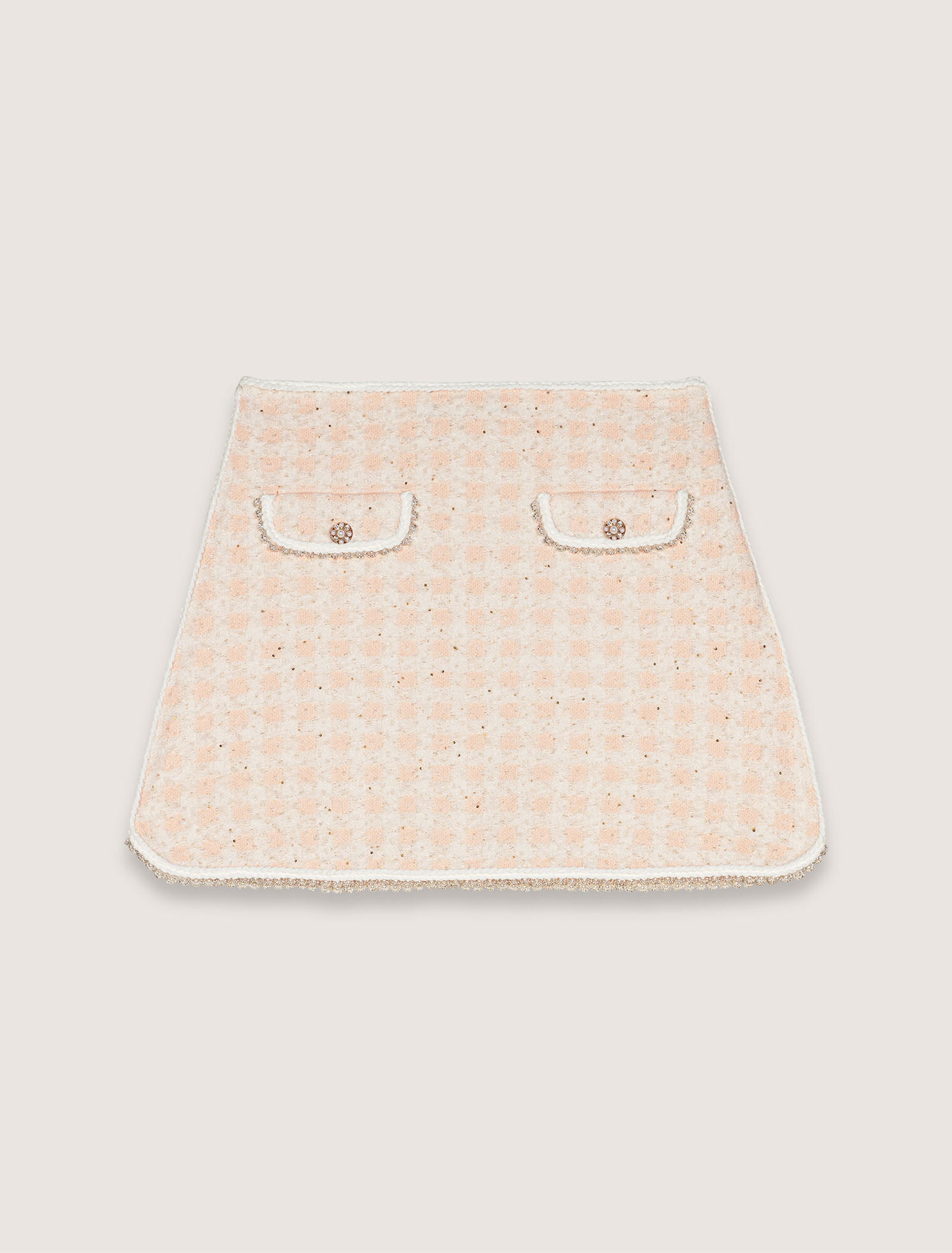 Kurzer Strickrock mit Tweed-Optik