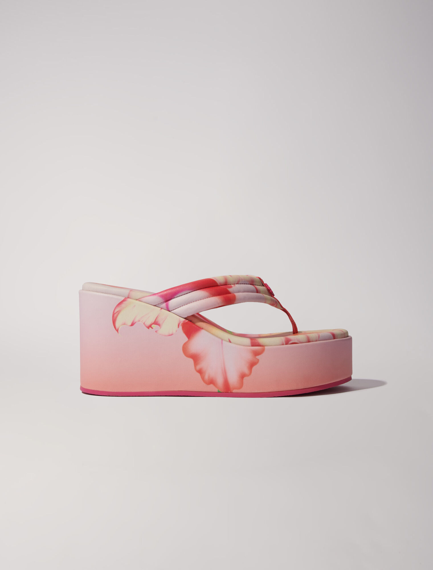 Plateau-Sandalen mit Blumenprint