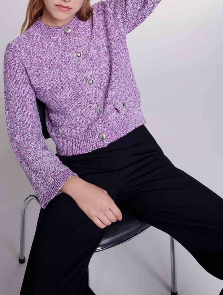 Strick-Cardigan mit Pailletten