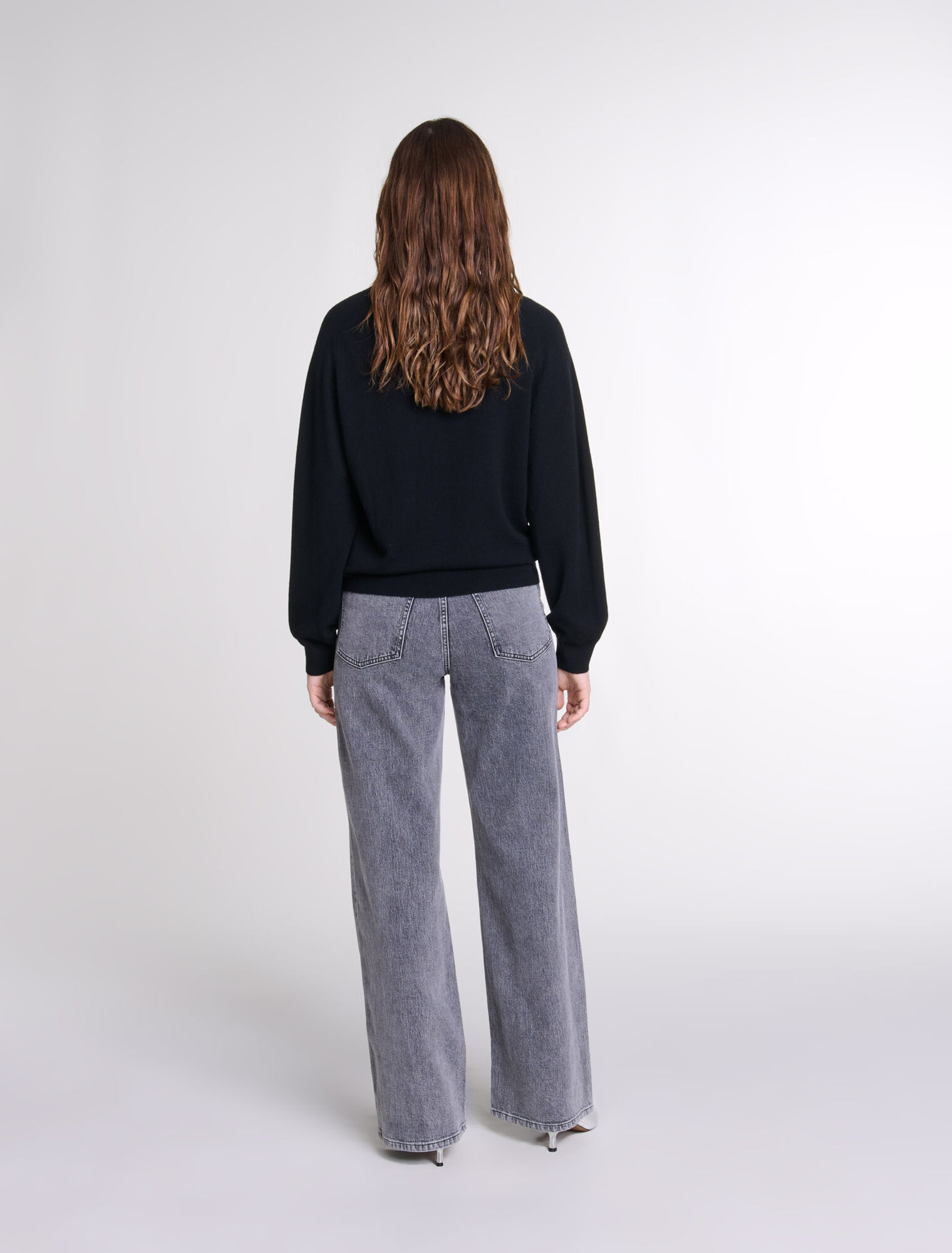 Strickpullover mit Strasskragen
