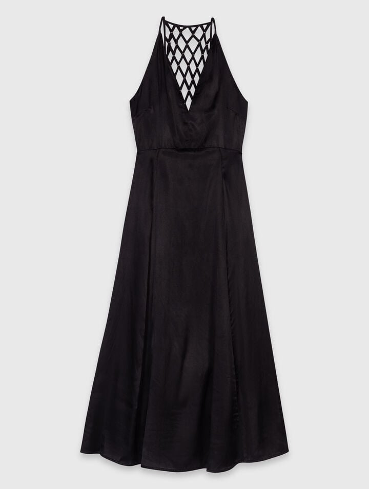 Langes Kleid mit Zopf-Rücken