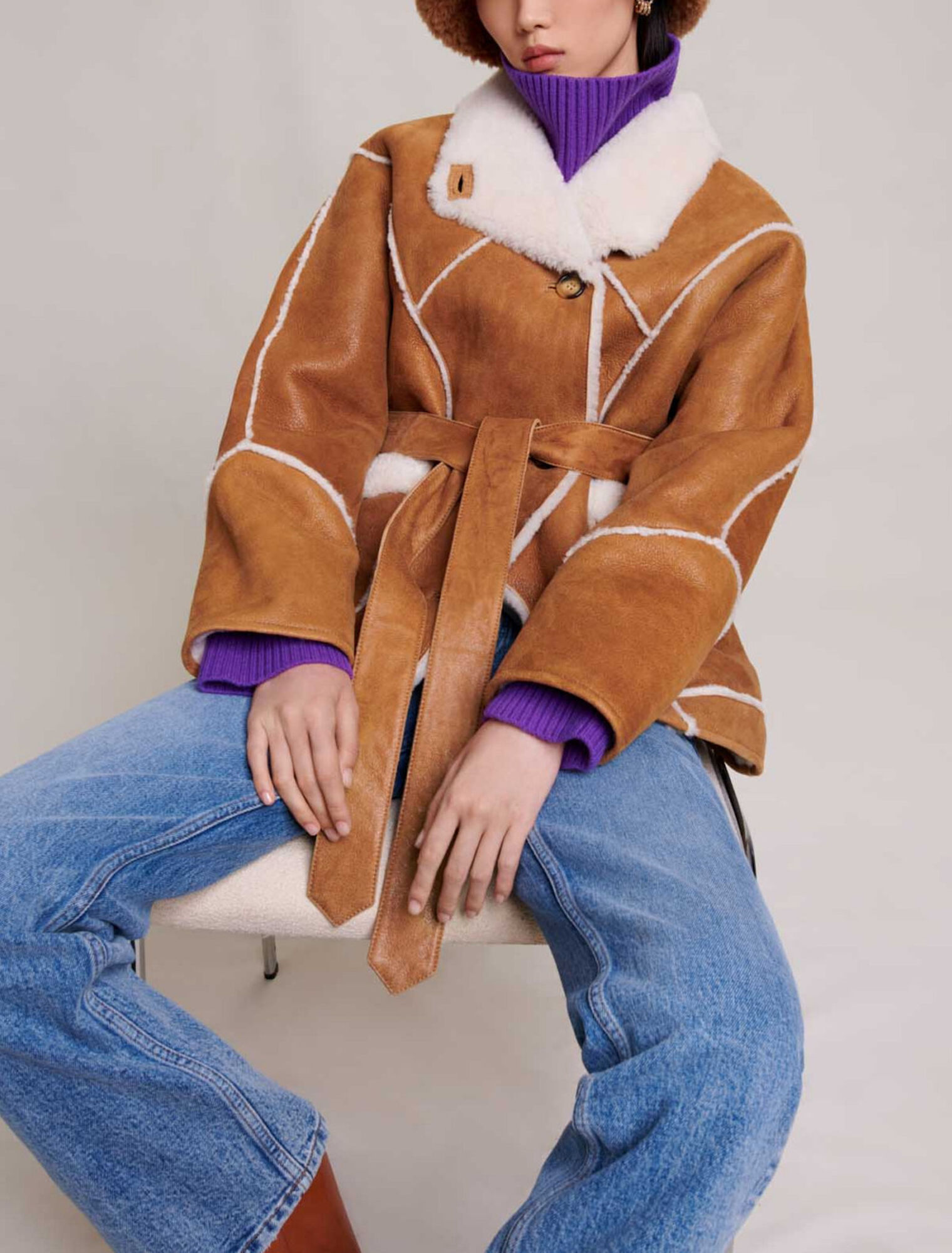 Kurzer Shearlingmantel