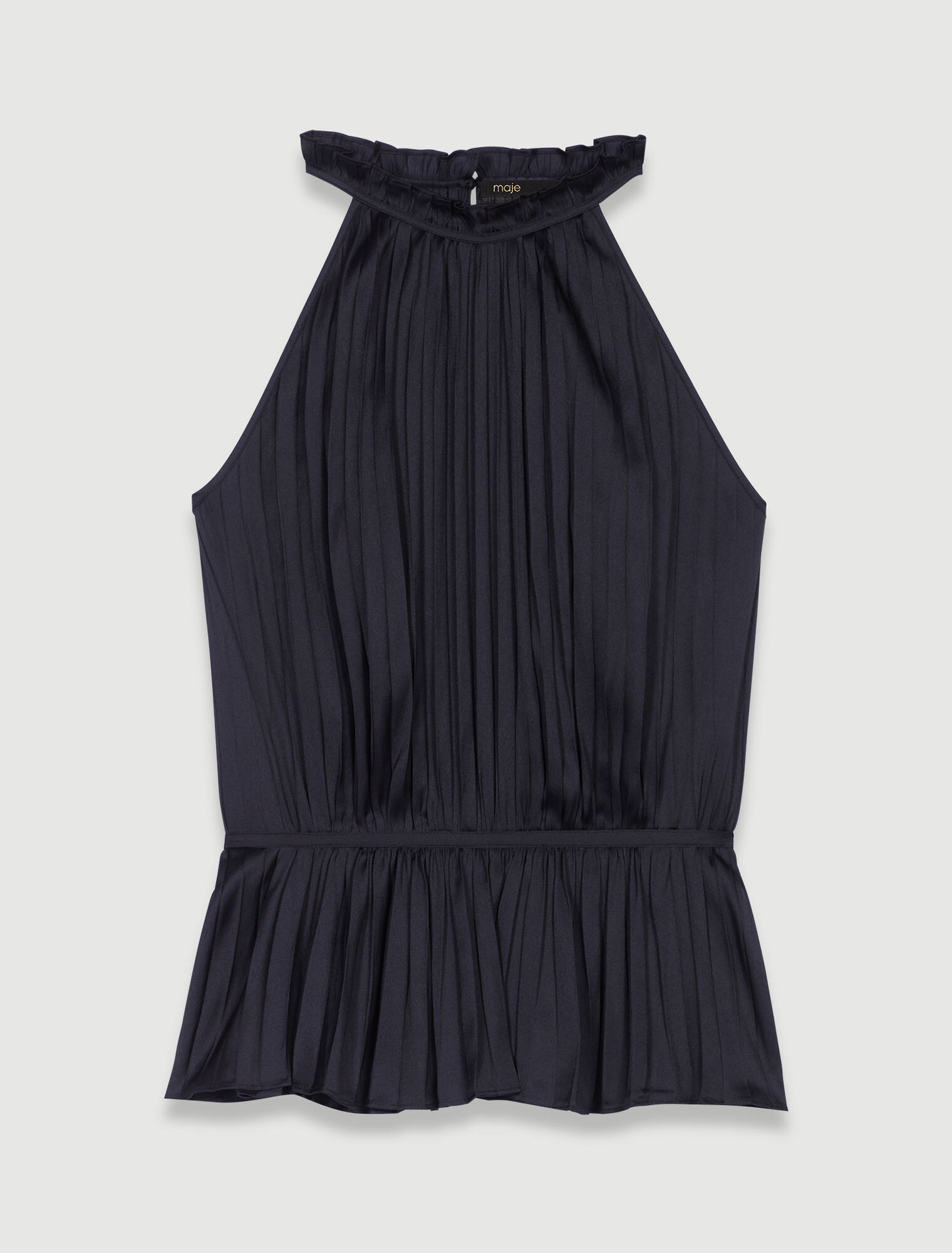 Plissiertes Top aus Satin