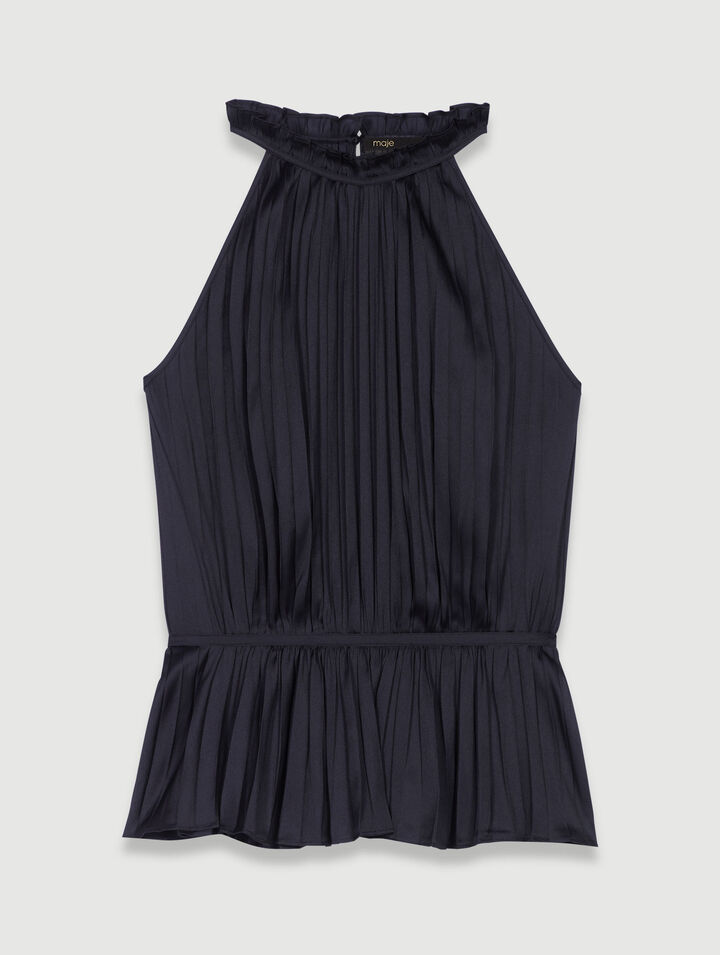 Plissiertes Top aus Satin