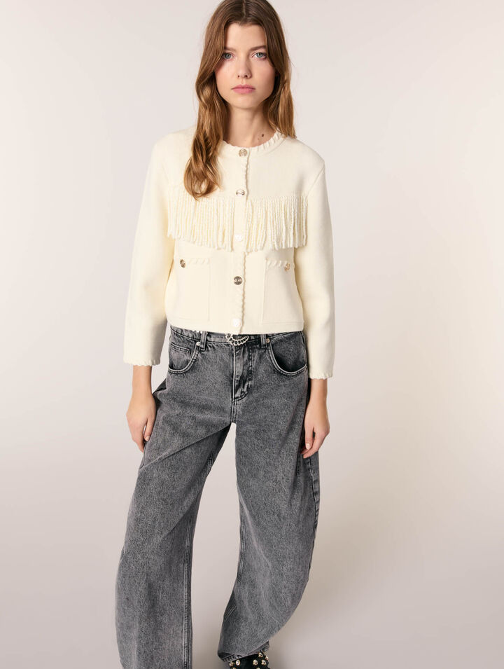 Cardigan mit Fransen
