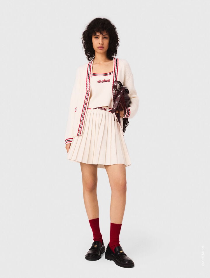 Langer Cardigan mit Stickereien