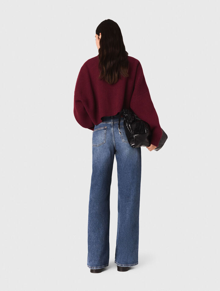 Kurzer Cardigan aus Wollmischgewebe