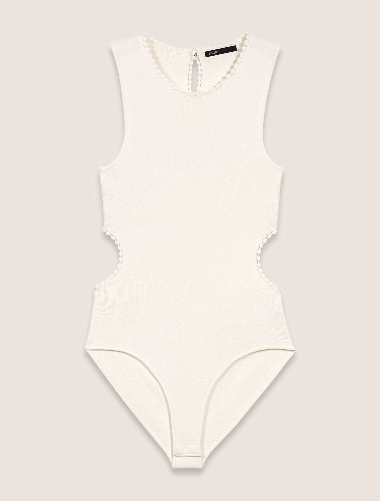 Body mit freiem Rücken und Zierkragen