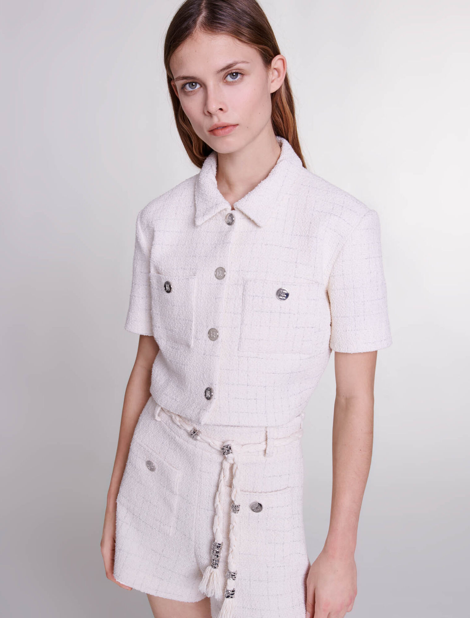 Kurzes Tweed-Top