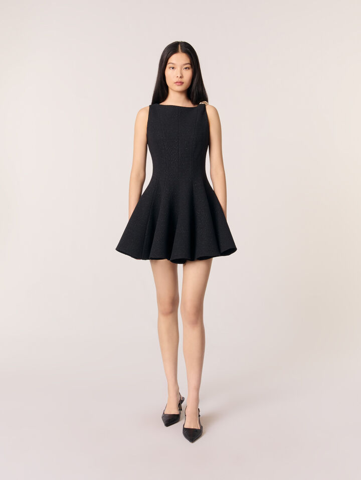 Kurzes ausgestelltes Tweedkleid