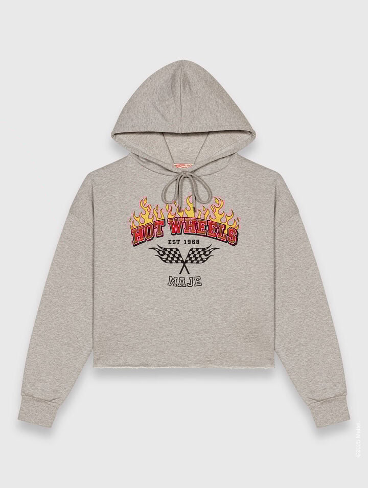 Crop-Sweatshirt mit gesticktem Logo
