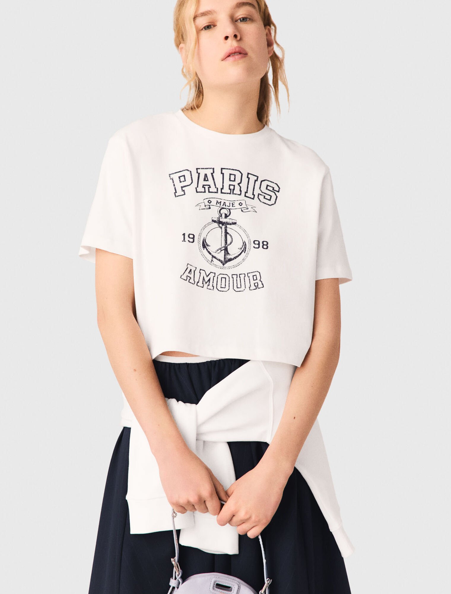 T-Shirt mit Marine-Print