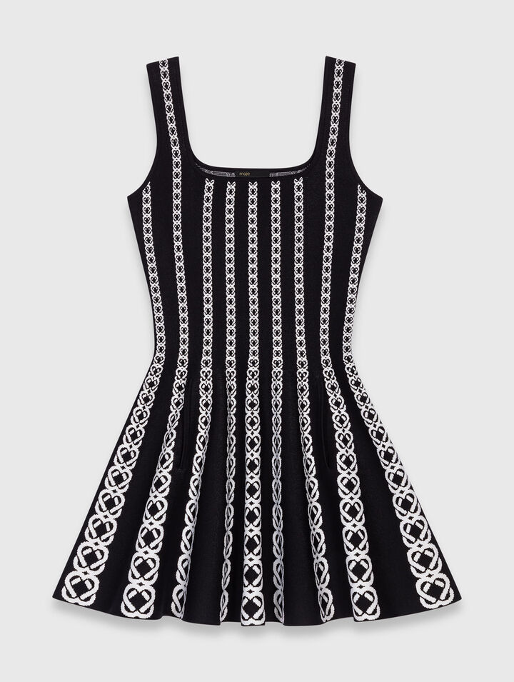 Kurzes Kleid aus Jacquard-Strick