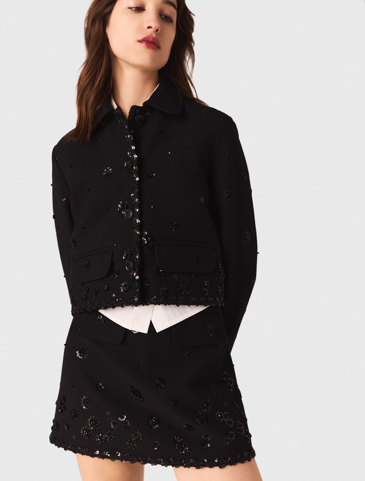 Kurze bestickte Jacke