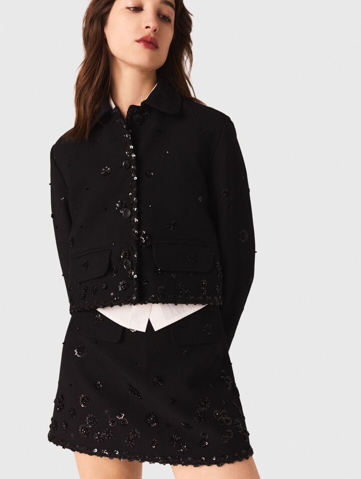 Kurze bestickte Jacke