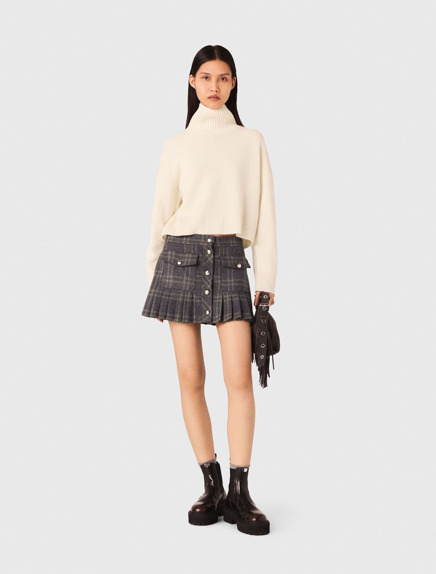 Kaschmirpullover mit Stehkragen
