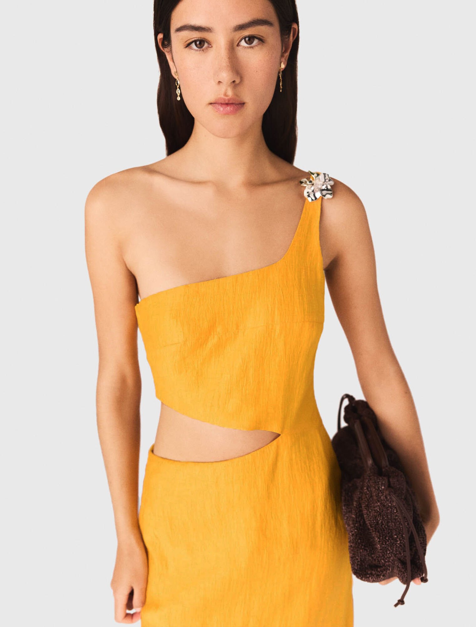 Asymmetrisches Leinen-Mix-Kleid