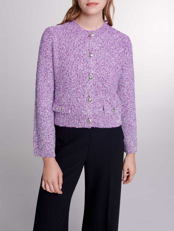 Strick-Cardigan mit Pailletten