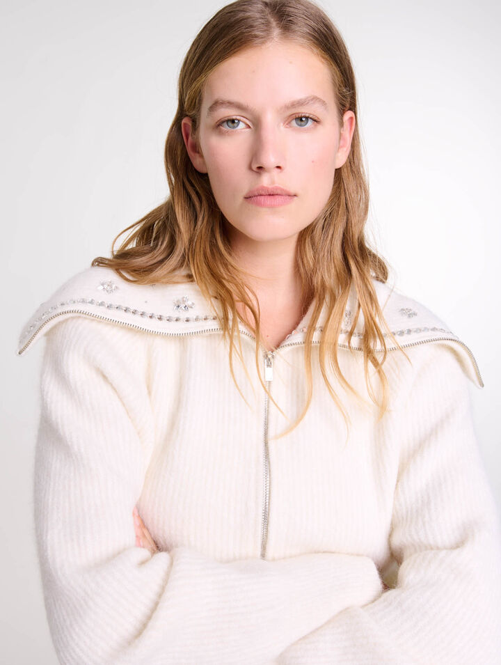 Cardigan mit Schmuckkragen