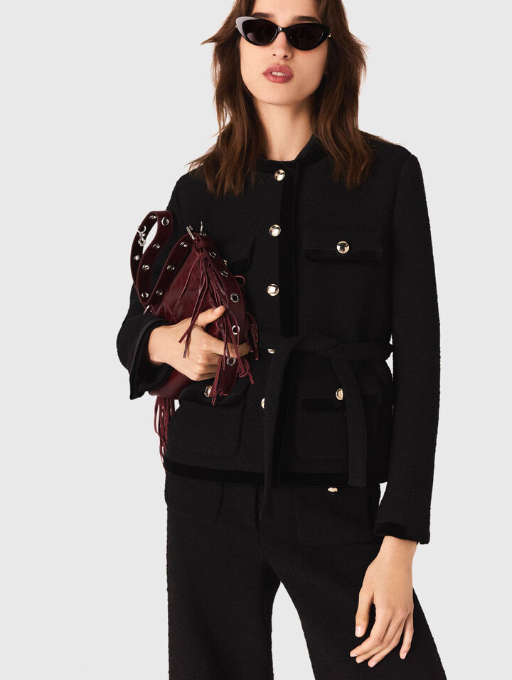 Lange Tweed-Jacke