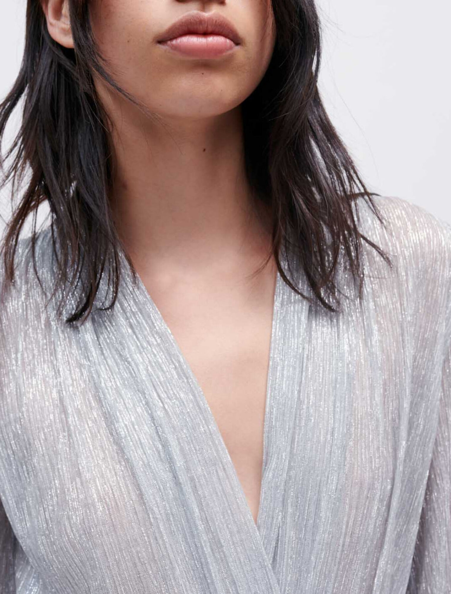 Drapiertes Kleid aus Lurex