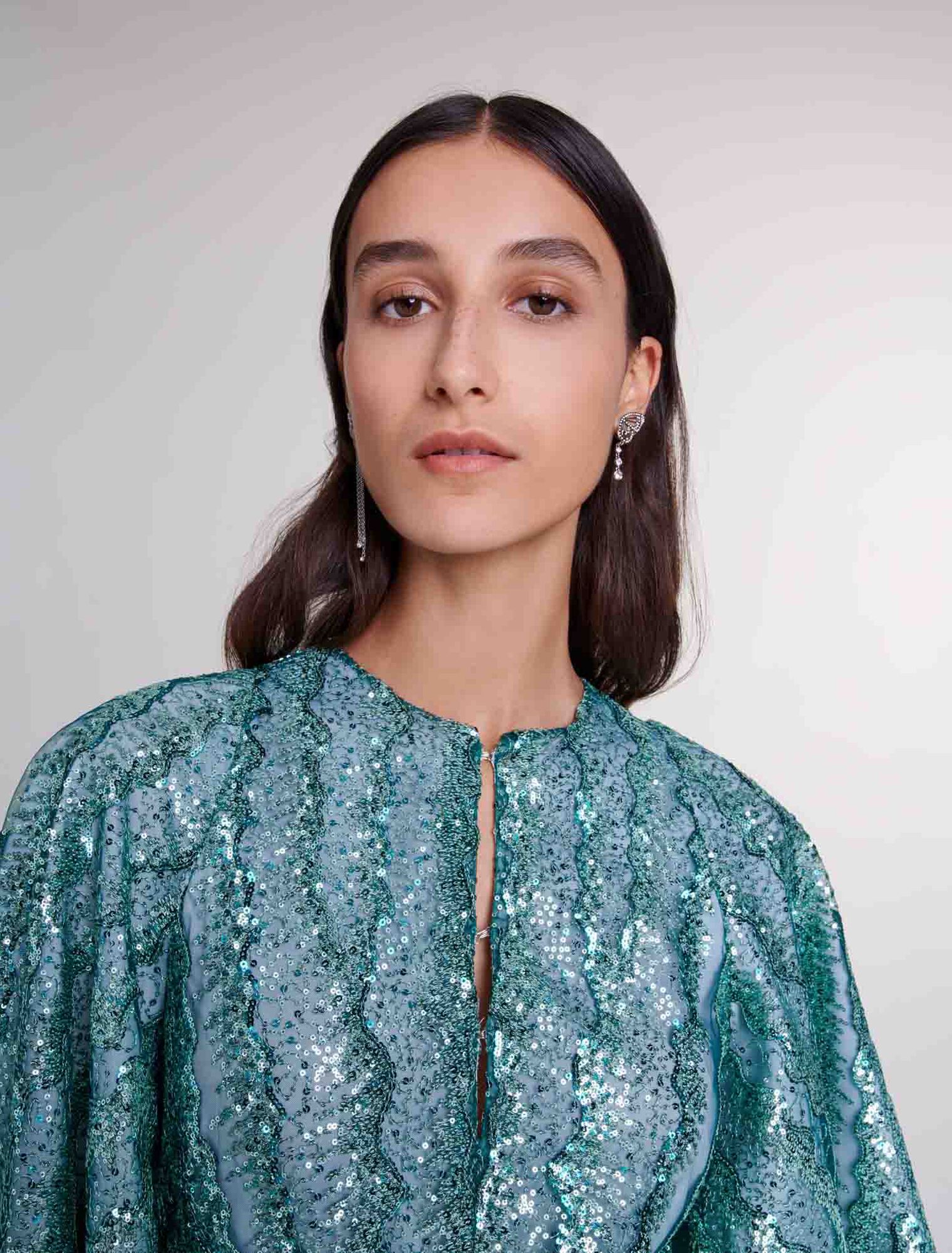 Langes Pailletten-Kleid