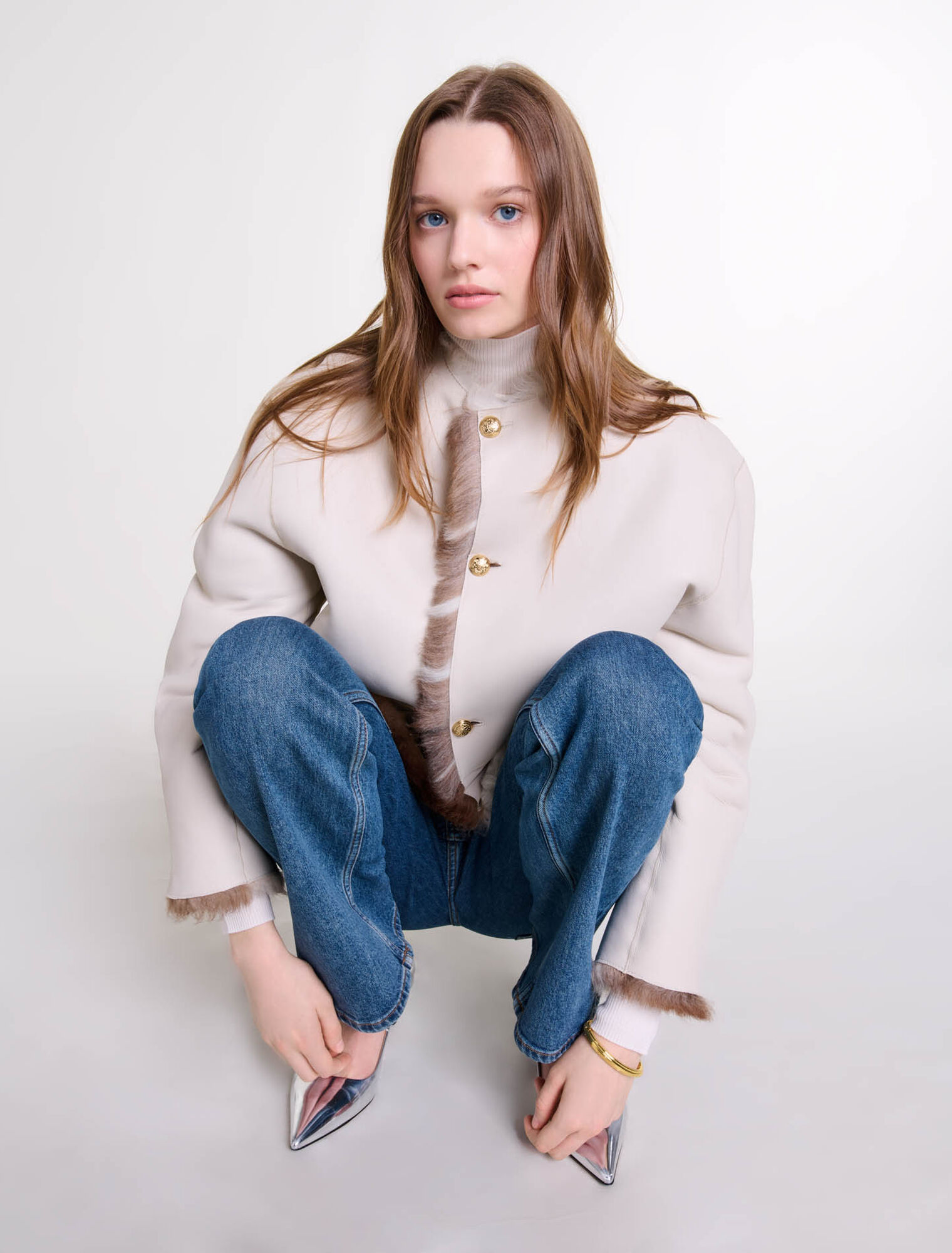 Wendbare Lammfelljacke