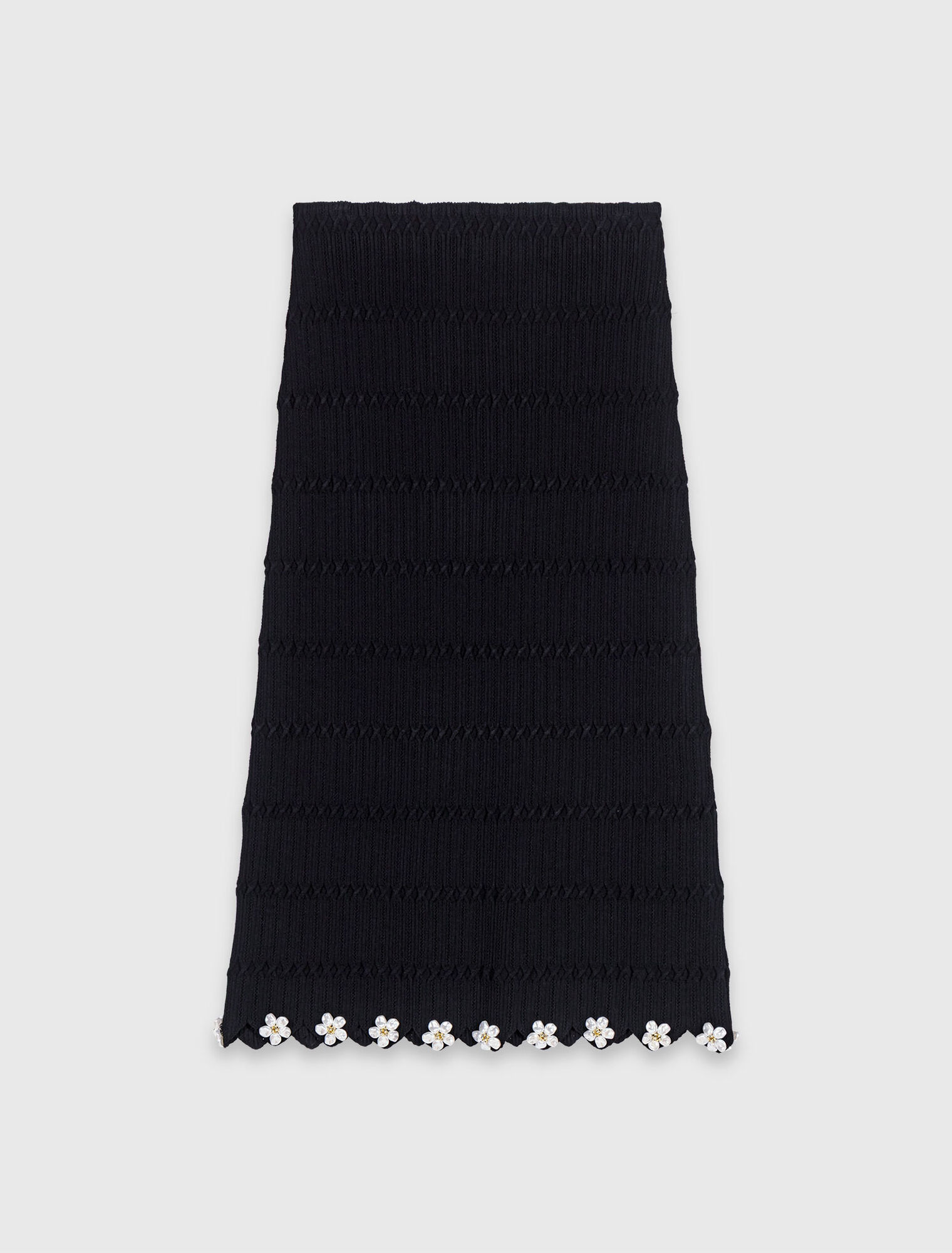 Strickrock mit Schmuckblumen