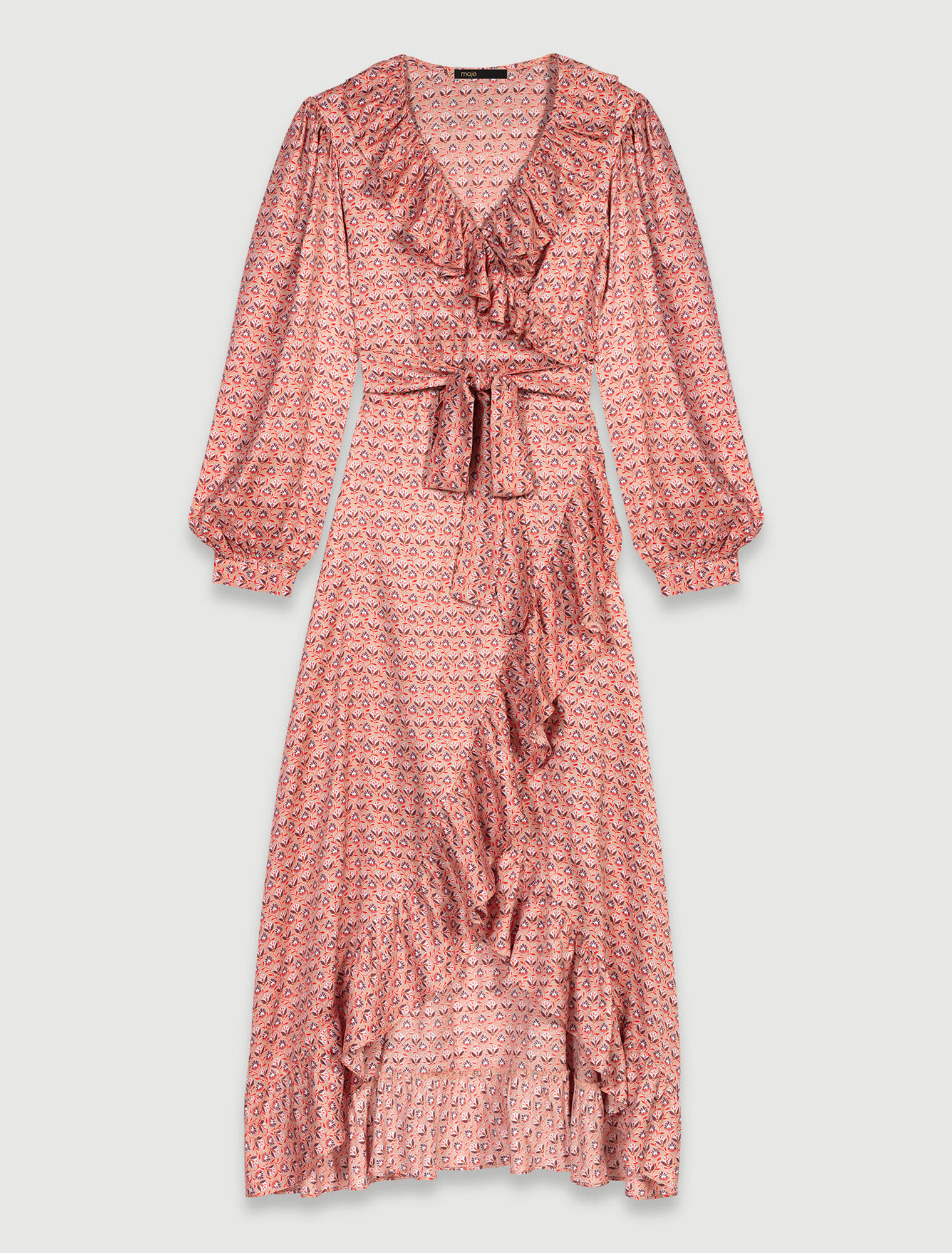 Langes Kleid mit Volants