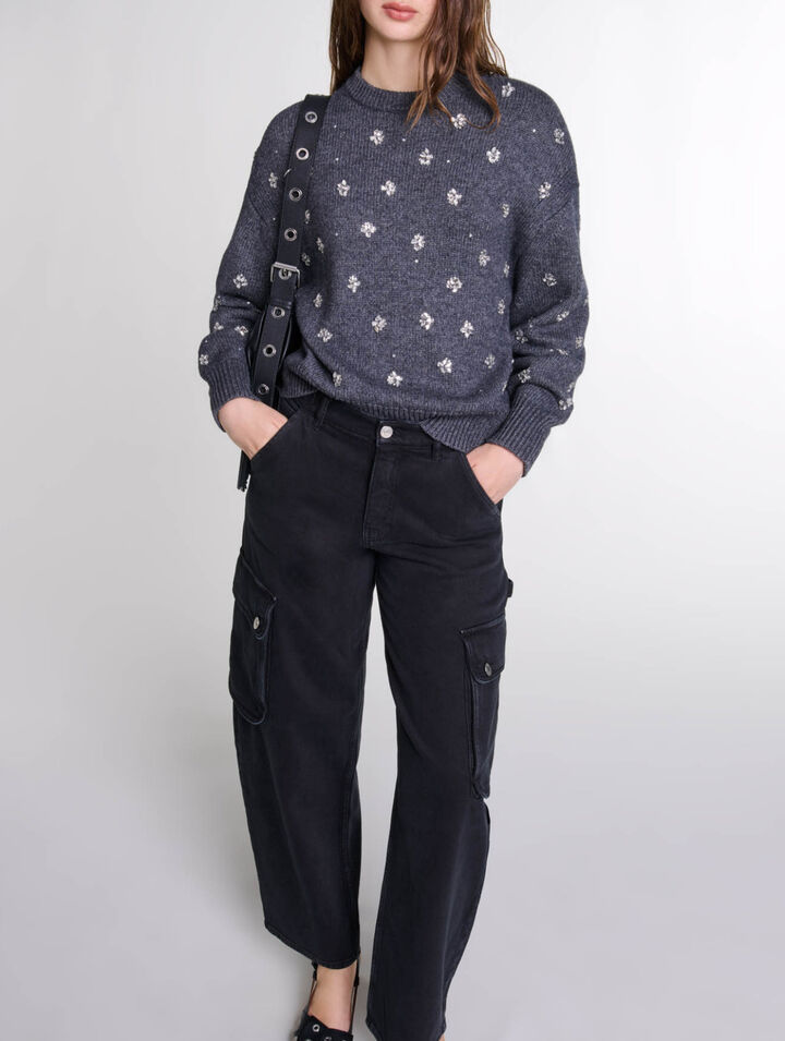 Strickpullover mit Strass