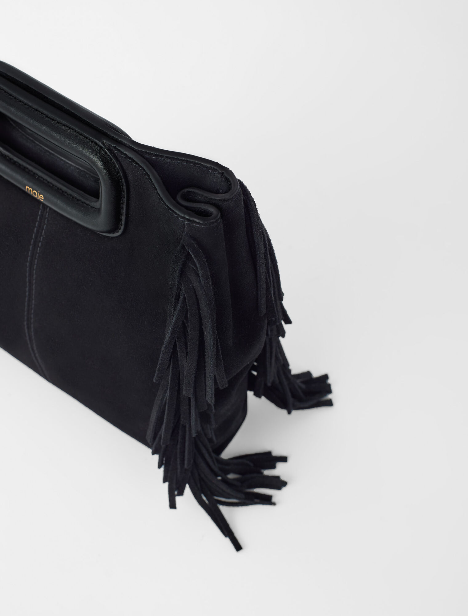 M-Tasche aus Wildleder mit Fransen