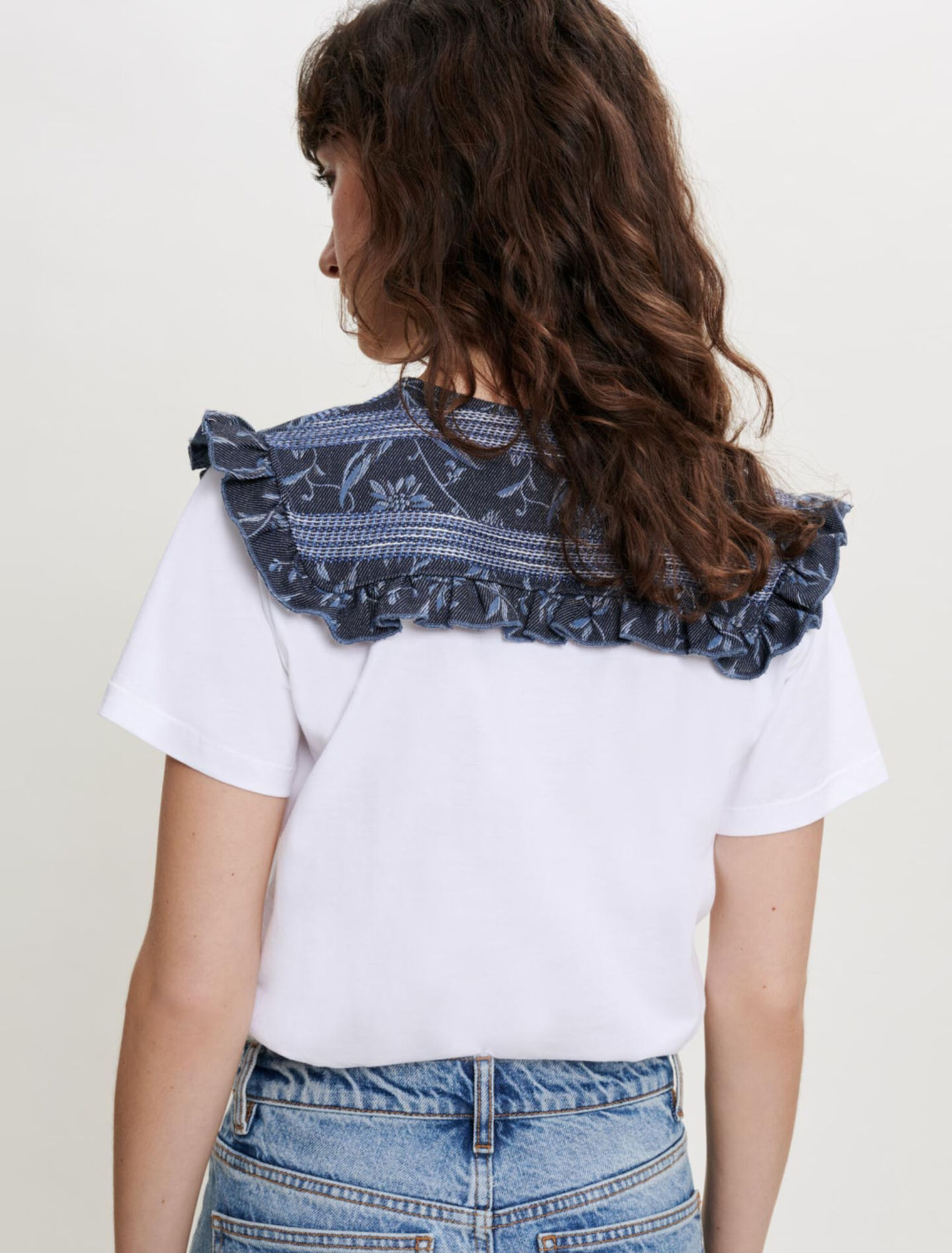 T-Shirt aus Materialmix
