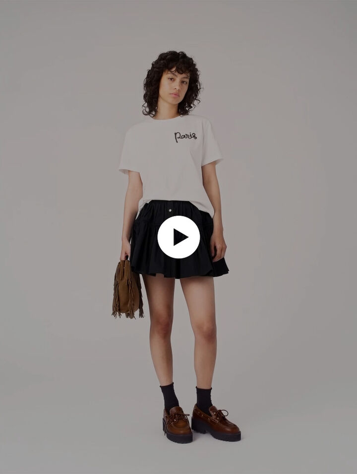 T-Shirt mit gesticktem Paris-Logo