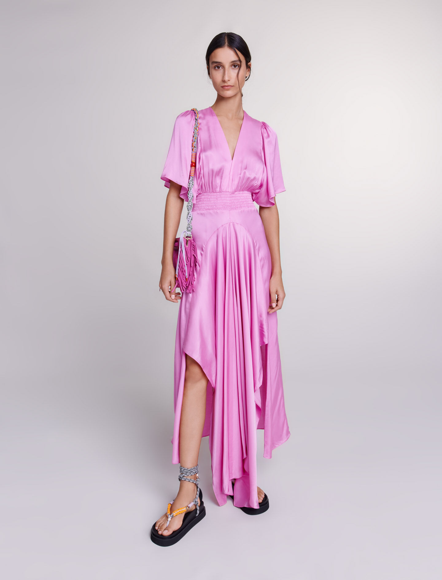 Maje satin kleid clearance
