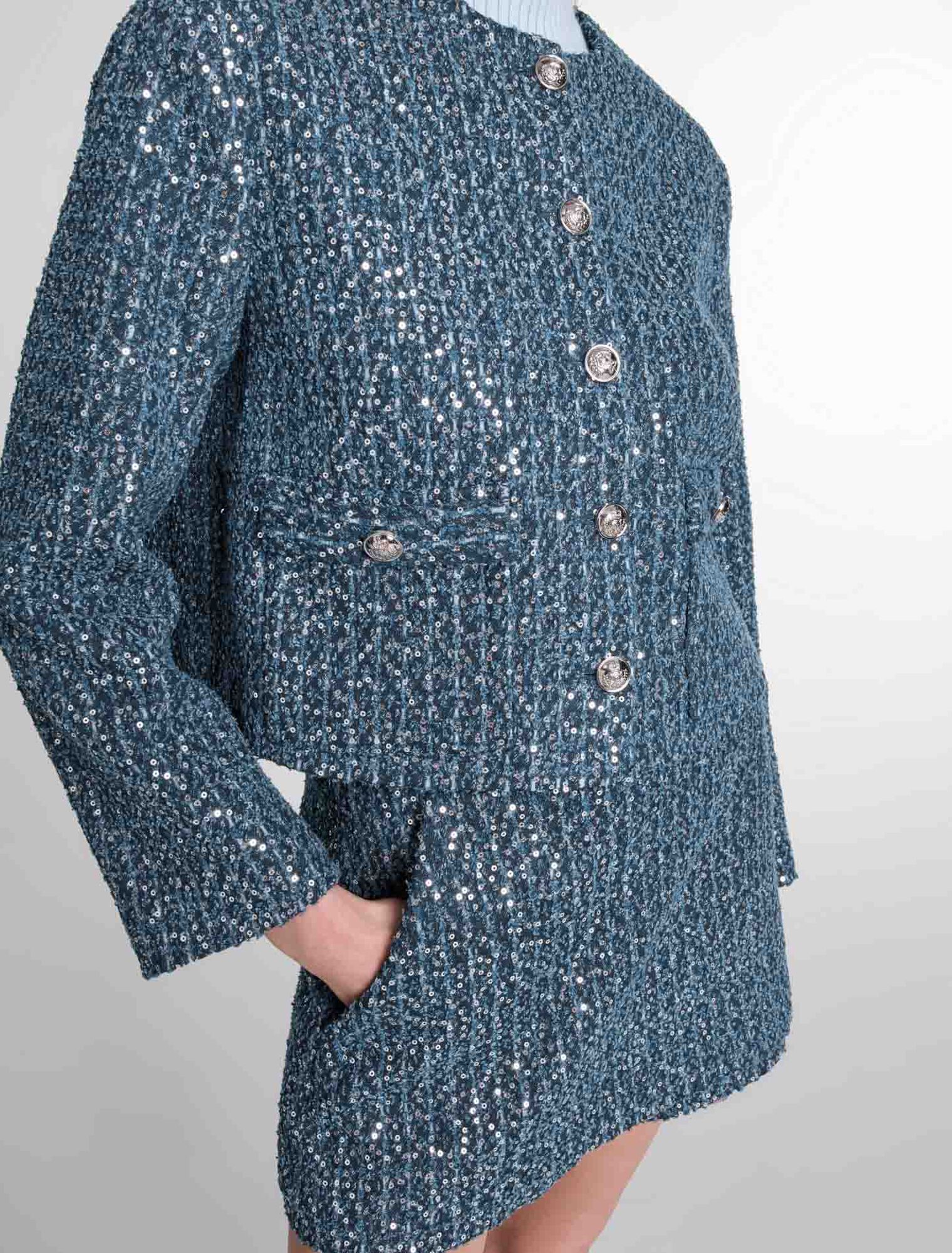 Tweed-Jacke mit Pailletten