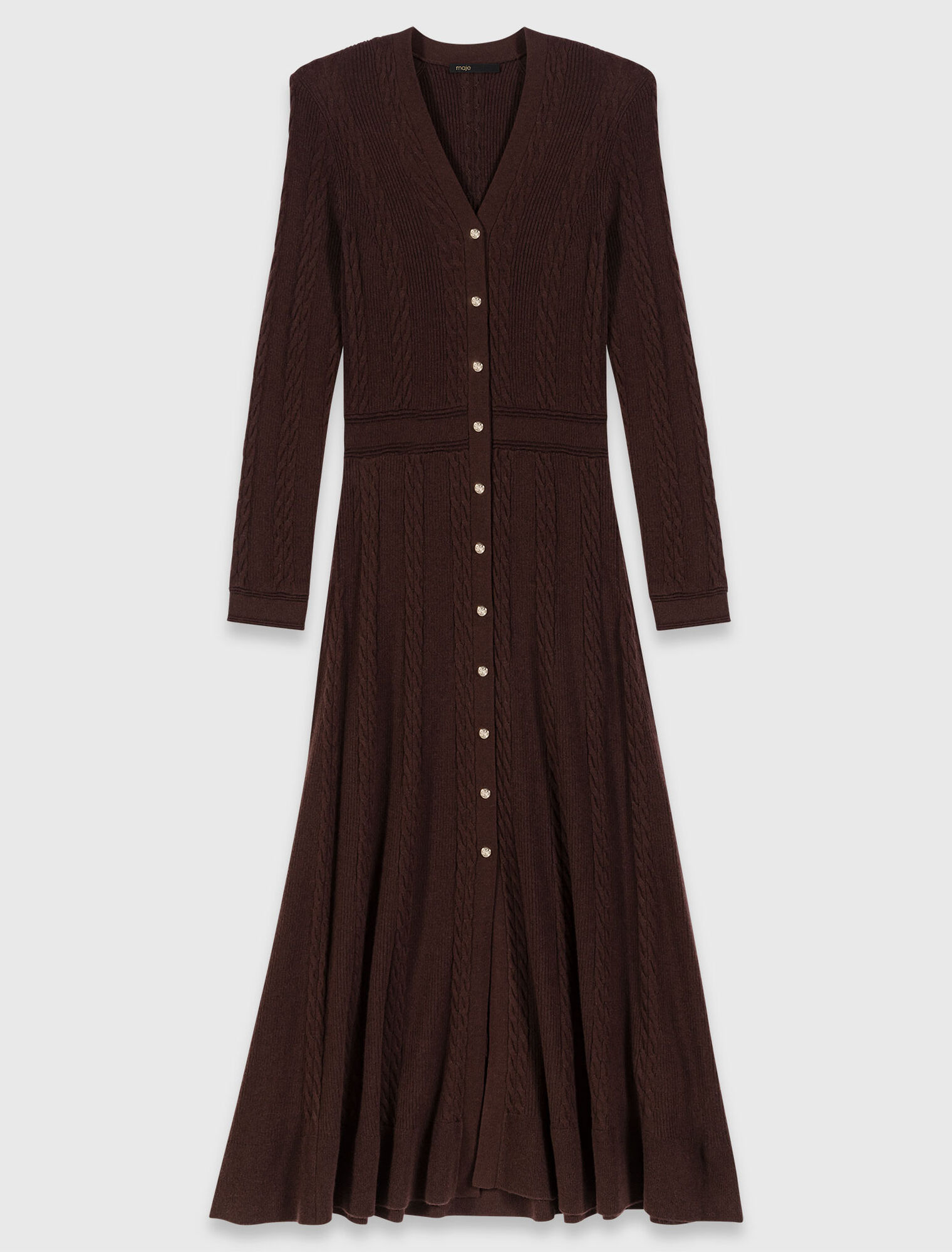 Langes Strickkleid mit Knöpfen