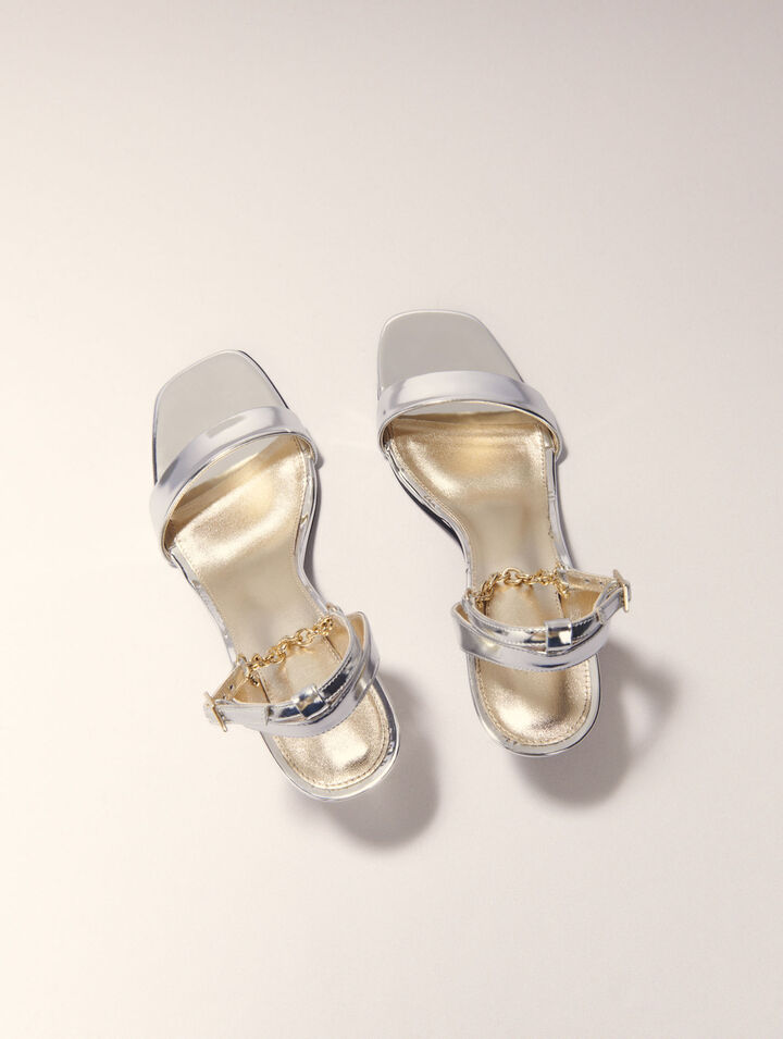 Sandalen mit Absatz aus Leder
