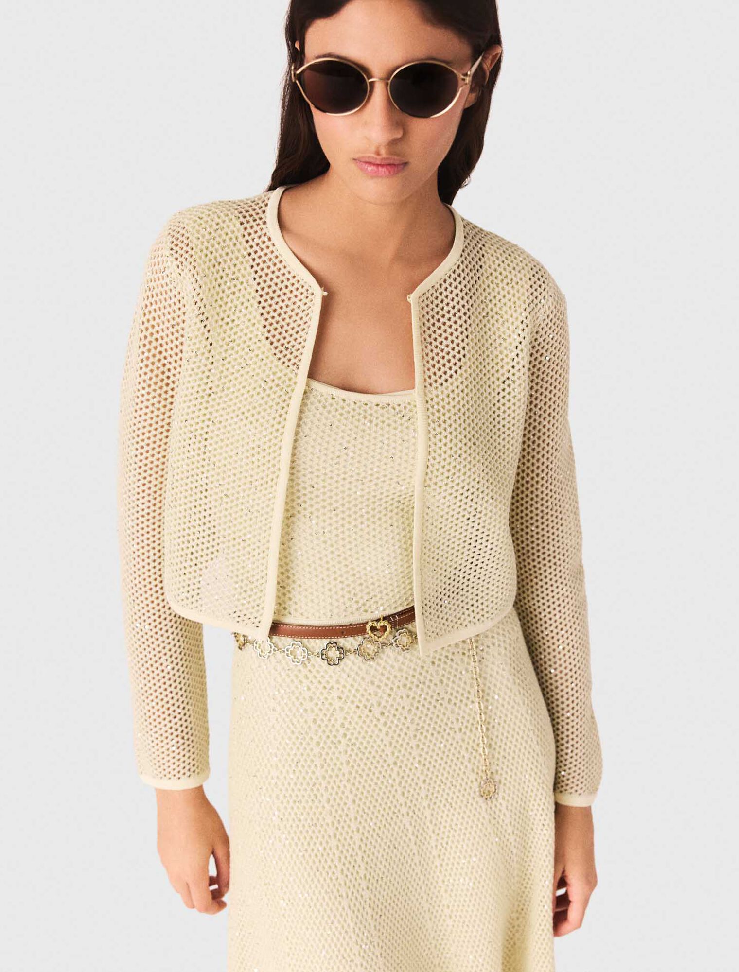 Strick-Cardigan mit Strass