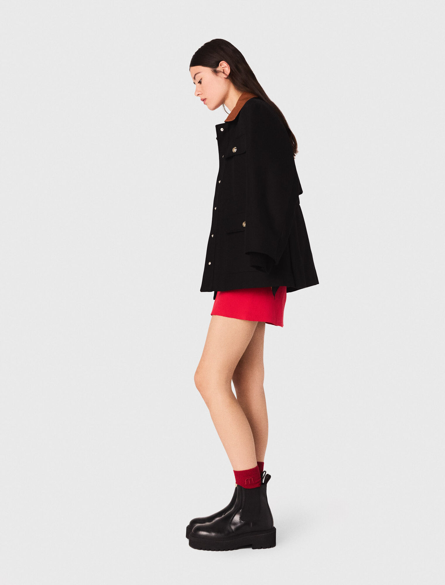 Parka mit Lederkragen