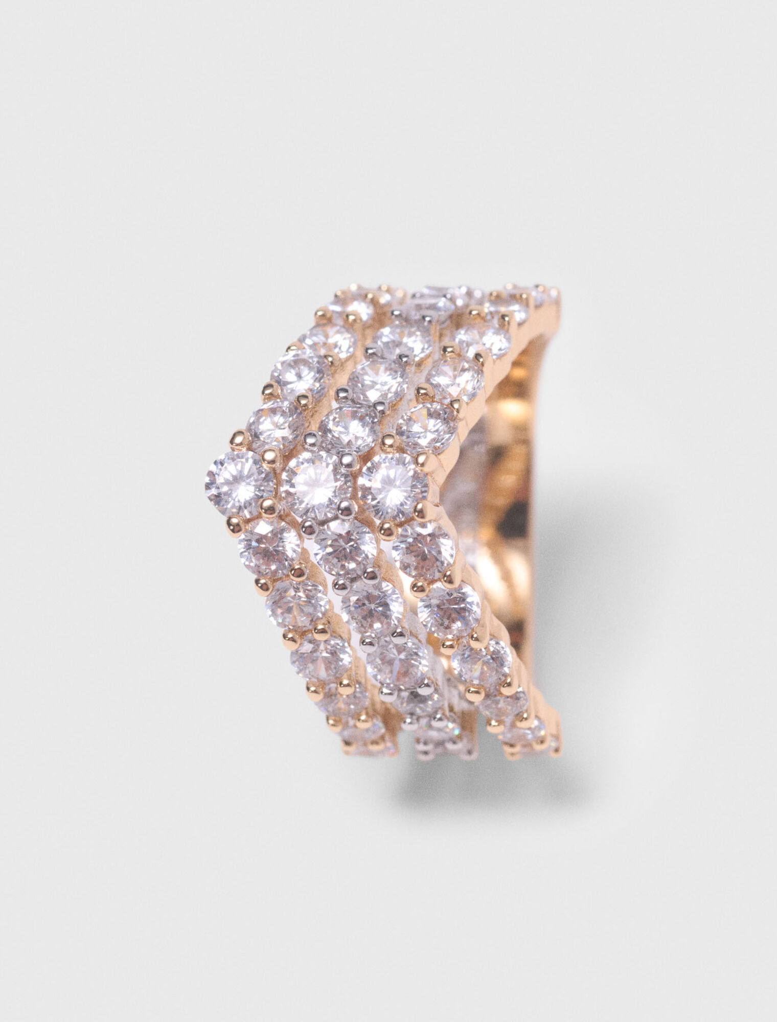 Bicolor-Ring mit Strass