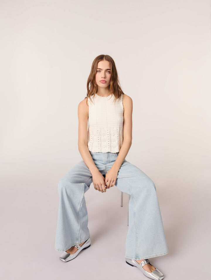 Weite Jeans mit Waschung