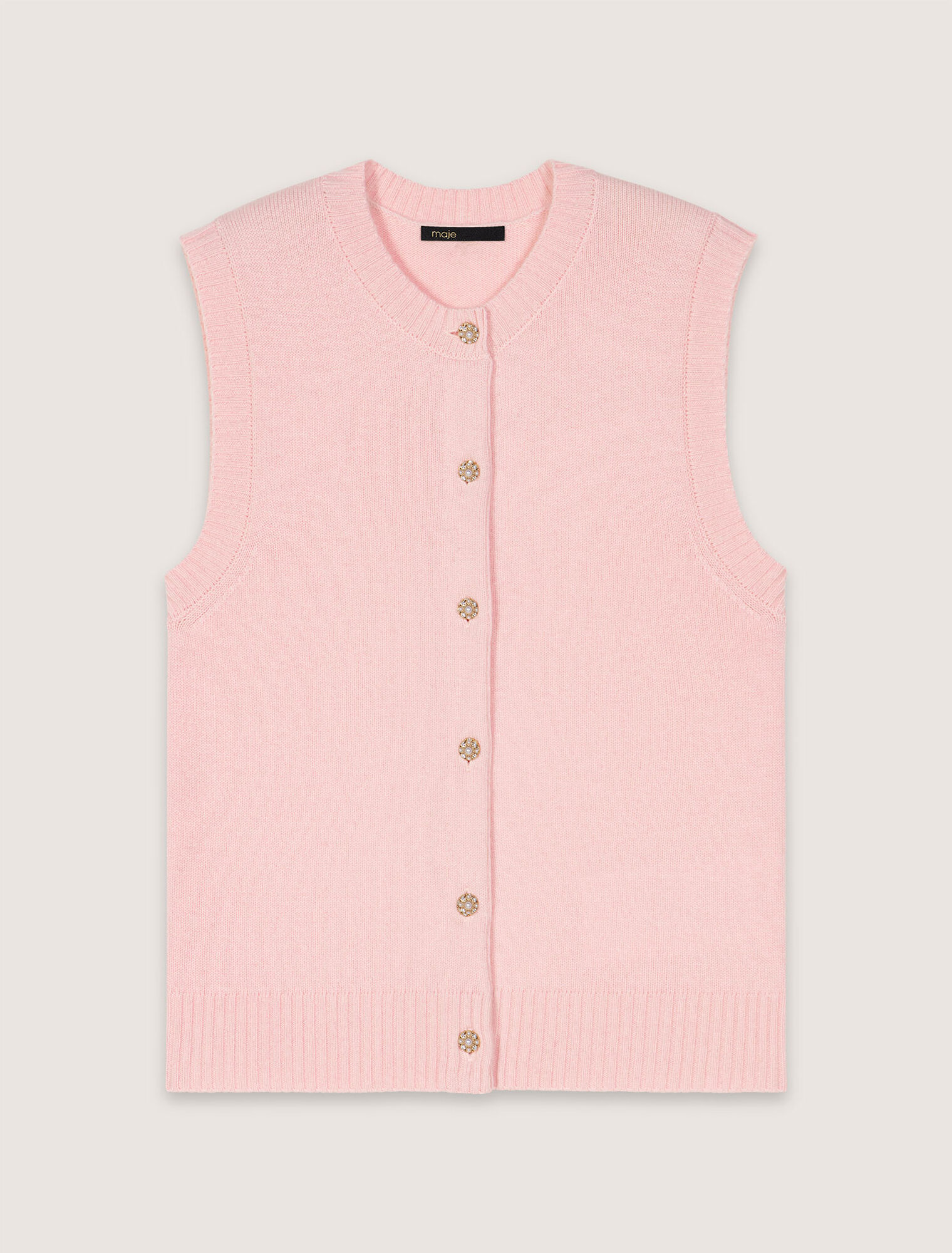 Ärmelloser Cardigan aus Wolle