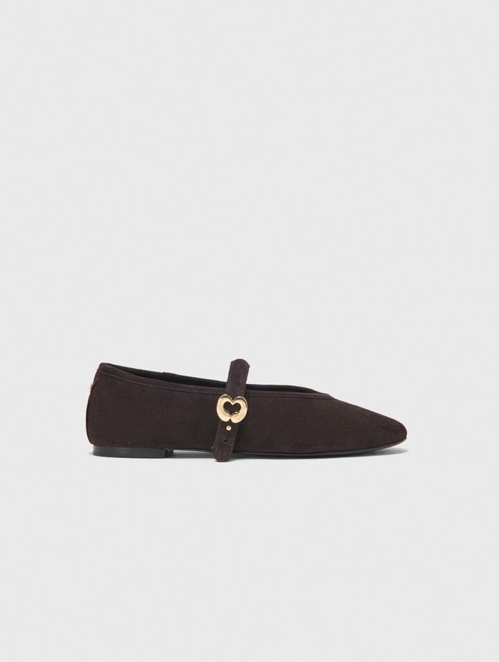 Ballerinas aus Veloursleder