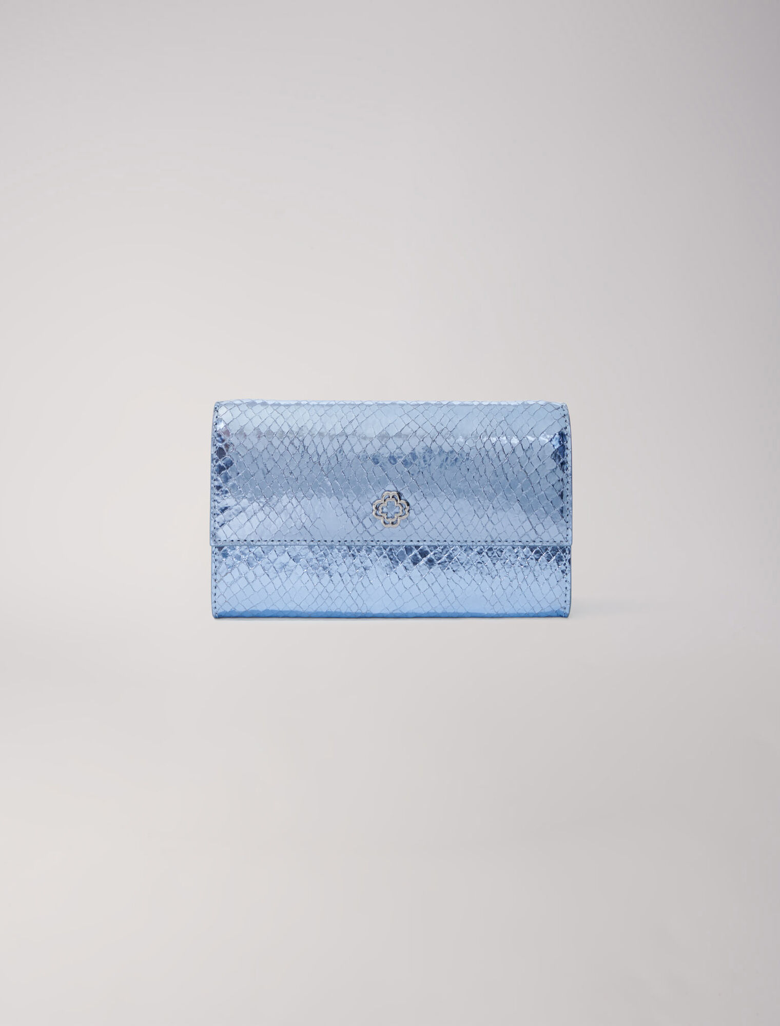 Clutch aus Leder mit Pythonprägung