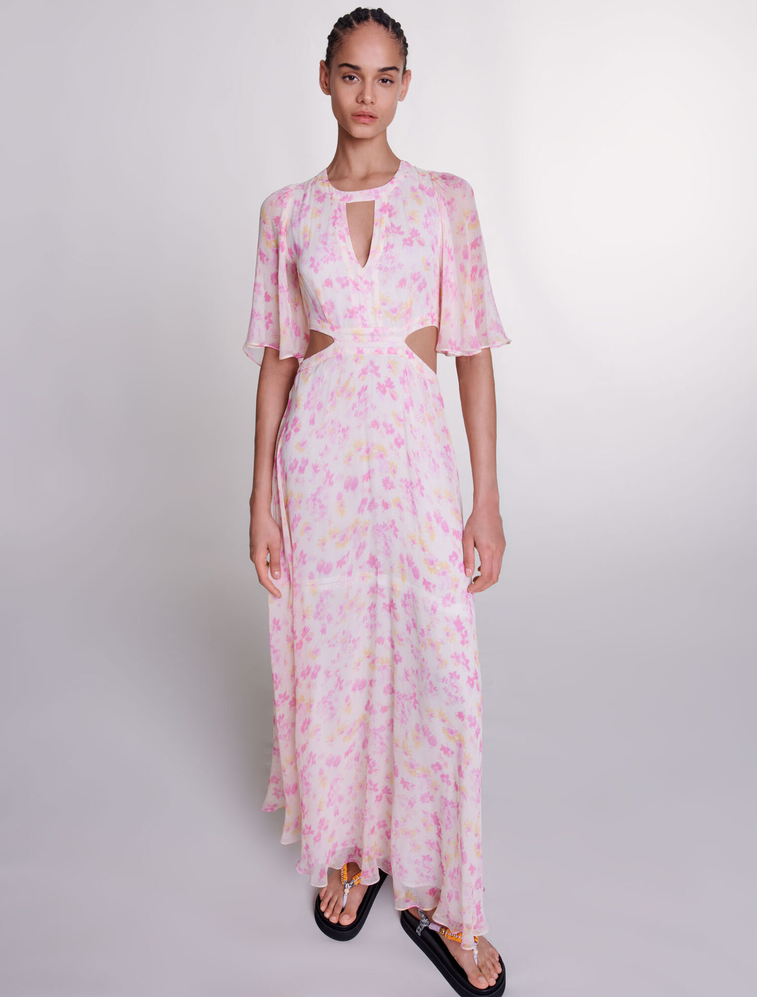 Langes Kleid mit Blumenmuster