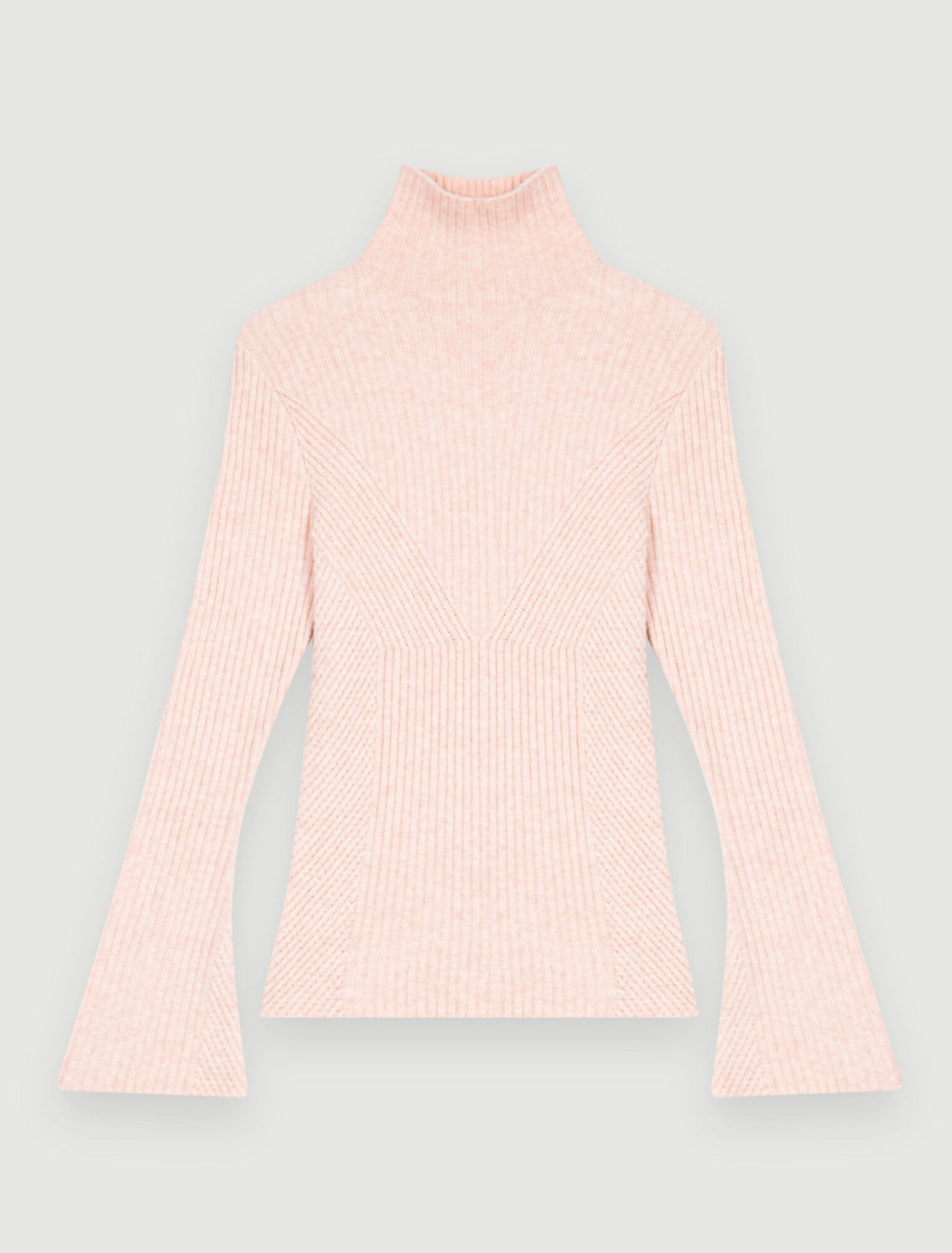 Pullover aus Stretch-Strick, Stehkragen