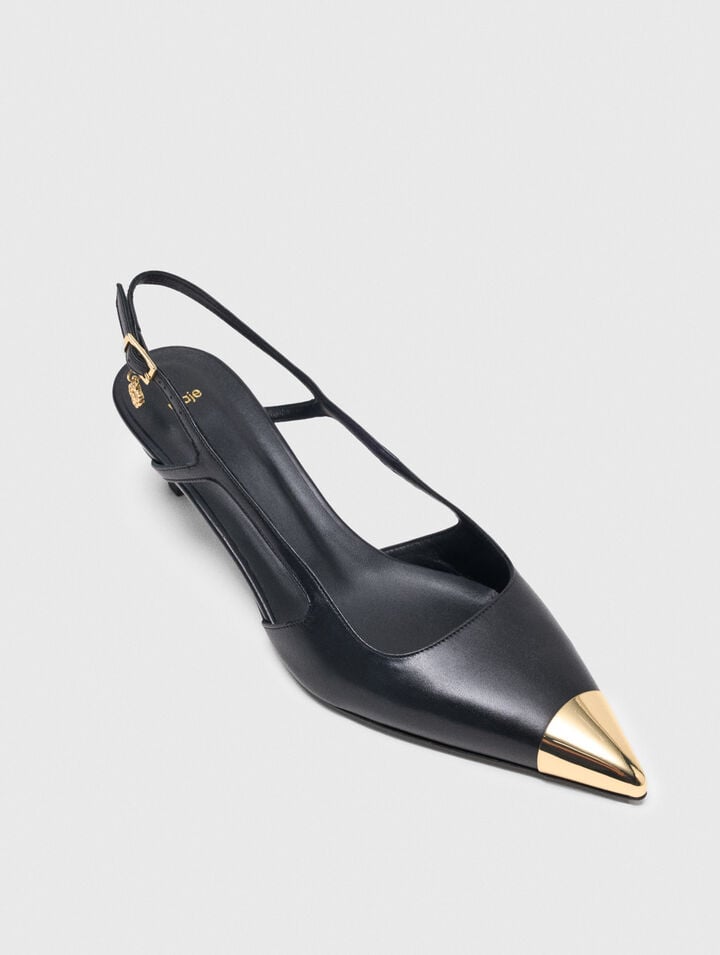 Slingback-Pumps aus Glattleder
