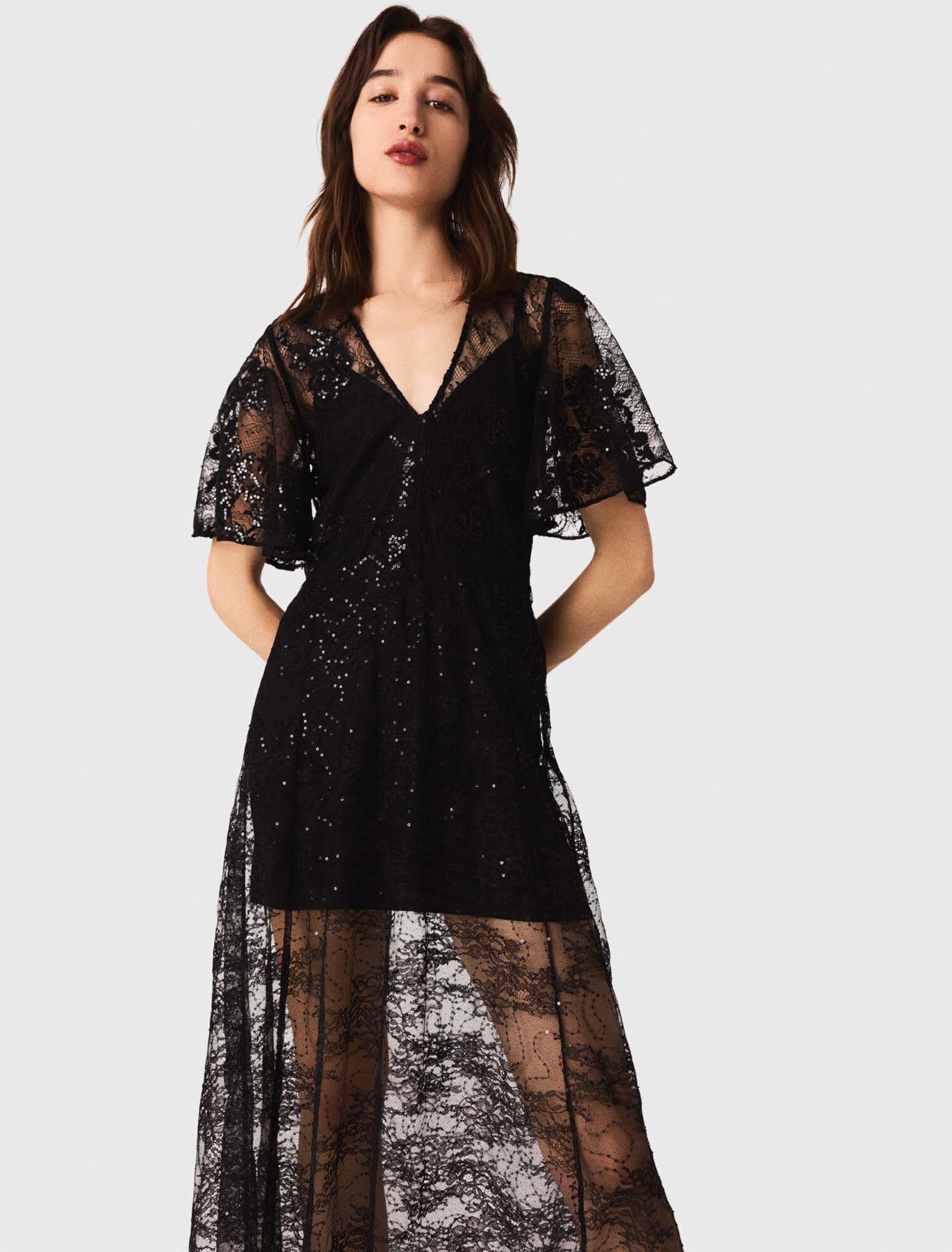 Langes Kleid aus Spitze